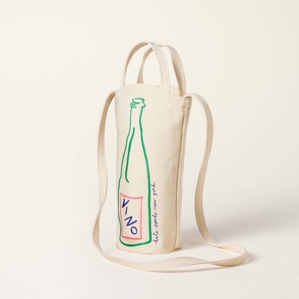 Kate Spade x Target NWT Wine Embroidered Canvas Tote Bag - Picture 2 of 4